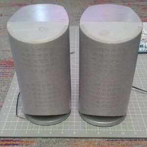 Silver Portable Stereo Speakers - Compact Pair